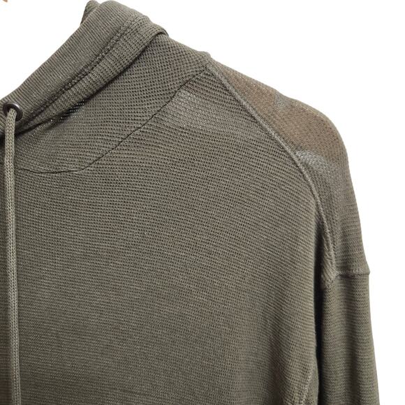 Ralph Lauren Black Label Mens Preppy Timeless Casual Waffle Knit Green Hoodie M - Picture 5 of 12